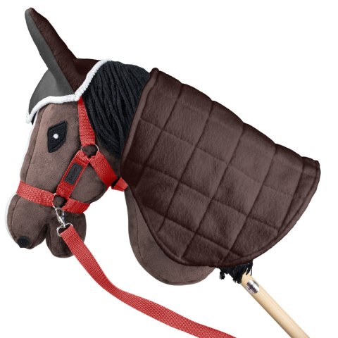 Zestaw Skippi - Hobby Horse Gniady - Derka szary i brąz - Kantar czerwony