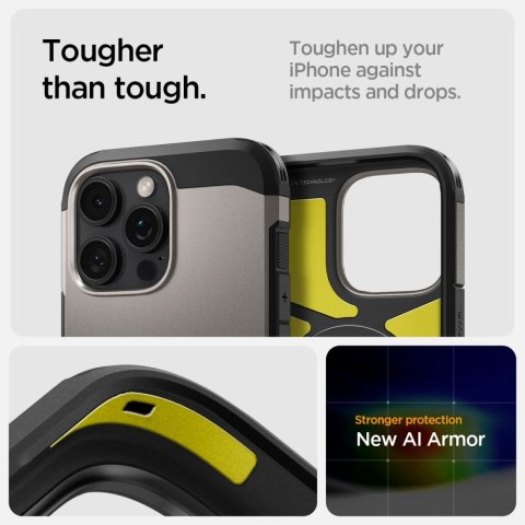 Etui case na iPhone 16 Pro z podstawką Tough Armor MagSafe - gunmetal Etui case na iPhone 16 Pro z podstawką Tough Armor MagSafe - gunmetal
