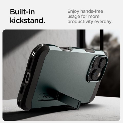Etui case na iPhone 16 Pro z podstawką Tough Armor MagSafe - zielone Etui case na iPhone 16 Pro z podstawką Tough Armor MagSafe - zielone