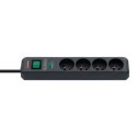 Listwa antyprzepięciowa Eco-Line 4 gniazda 1.5m 13.500A - czarna
