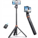 Selfie stick kijek do zdjęć Bluetooth z tripodem pilotem i głowicą 180 do 148cm - biały