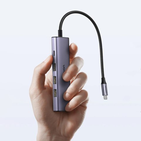 5w1 HUB adapter USB-C - USB-C PD / HDMI / 3x USB-A 3.0 - szary 5w1 HUB adapter USB-C - USB-C PD / HDMI / 3x USB-A 3.0 - szary