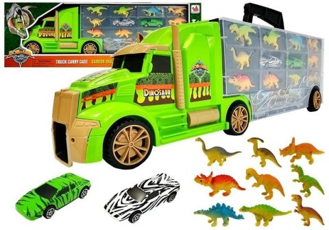 Ciężarówka Transporter Sorter Walizka z Dinozaurami Zielona Ciężarówka Transporter Sorter Walizka z Dinozaurami Zielona
