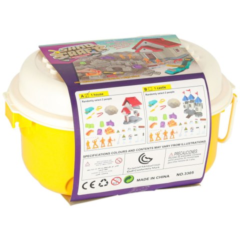 Piasek dla dzieci 750g domek foremki figurki zestaw kreatywny Piasek dla dzieci 750g domek foremki figurki zestaw kreatywny