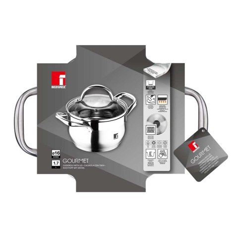 GARNEK STALOWY BERGNER 1,7L GOURMET LINE BG-6506 GARNEK STALOWY BERGNER 1,7L GOURMET LINE BG-6506