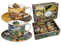 Kpl. 2 filiżanek ze spodkami - V. van Gogh, Chaty kryte strzechą (CARMANI)