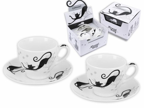 Kpl dwóch filiżanek ze spodkami espresso - Koci świat (CARMANI) Kpl dwóch filiżanek ze spodkami espresso - Koci świat (CARMANI)