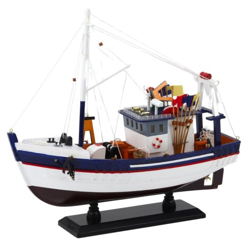 Model Kolekcjonerski Dekoracyjny Statek Kuter Rybacki Wyposażony 37x34cm Model Kolekcjonerski Dekoracyjny Statek Kuter Rybacki Wyposażony 37x34cm
