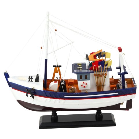 Model Kolekcjonerski Dekoracyjny Statek Kuter Rybacki Wyposażony 37x34cm Model Kolekcjonerski Dekoracyjny Statek Kuter Rybacki Wyposażony 37x34cm