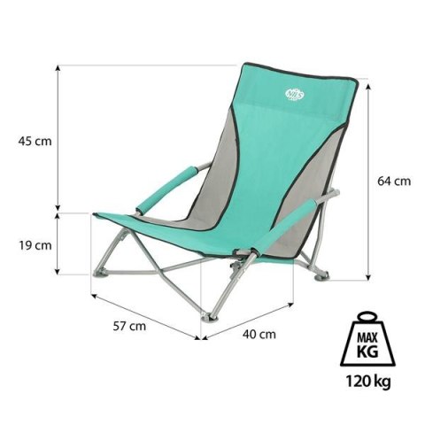 NC3035 ZIELONO-SZARY KRZESŁO PLAŻOWE NILS CAMP NC3035 ZIELONO-SZARY KRZESŁO PLAŻOWE NILS CAMP