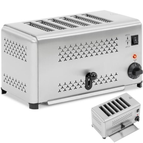 Toster opiekacz kanapkowy do chleba na 6 grzanek 2500 W Toster opiekacz kanapkowy do chleba na 6 grzanek 2500 W