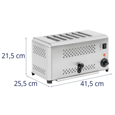 Toster opiekacz kanapkowy do chleba na 6 grzanek 2500 W Toster opiekacz kanapkowy do chleba na 6 grzanek 2500 W