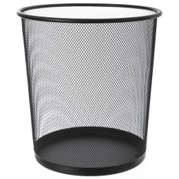 Kosz na odpady śmieci biurowy metalowy czarny 26x28 cm