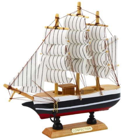 Model Kolekcjonerski Dekoracyjny Statek Żaglowiec Czarno-Biały 21x21cm Model Kolekcjonerski Dekoracyjny Statek Żaglowiec Czarno-Biały 21x21cm