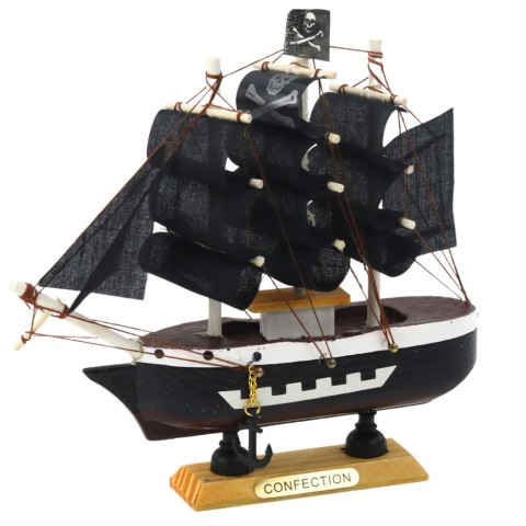 Model Kolekcjonerski Dekoracyjny Statek Żaglowiec Piracki Czarny 16x15cm Model Kolekcjonerski Dekoracyjny Statek Żaglowiec Piracki Czarny 16x15cm