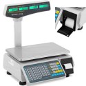 Waga sklepowa handlowa z drukarką etykiet LCD 30 kg / 15 g