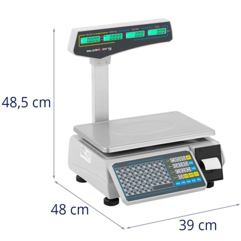 Waga sklepowa handlowa z drukarką etykiet LCD 30 kg / 15 g Waga sklepowa handlowa z drukarką etykiet LCD 30 kg / 15 g