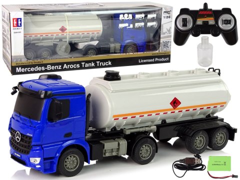 Ciężarówka Cysterna R/C Mercedes Arocs Niebieska 1:26 Woda Ciężarówka Cysterna R/C Mercedes Arocs Niebieska 1:26 Woda