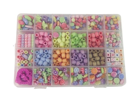 Zestaw do Biżuterii Bransoletek Plastikowe Pudełko 650 Koralików Zestaw do Biżuterii Bransoletek Plastikowe Pudełko 650 Koralików