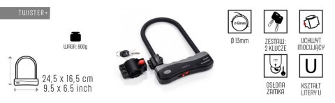 Zapięcie rowerowe Meteor Twister+