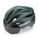Kask rowerowy z szybką odpinanymi okularami z filtrem UV unisex - zielony