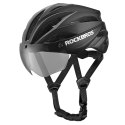 Kask rowerowy z szybką odpinanymi okularami z filtrem UV unisex - zielony