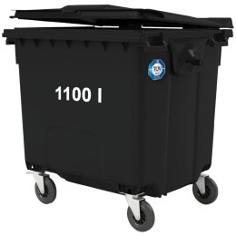Kontener pojemnik na odpady śmieci komunalne PZH EN 840-2 DIN 1100L - czarny