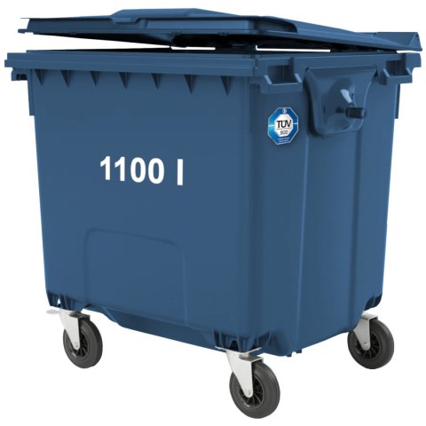 Kontener pojemnik na odpady śmieci komunalne PZH EN 840-2 DIN 1100L - niebieski Kontener pojemnik na odpady śmieci komunalne PZH EN 840-2 DIN 1100L - niebieski