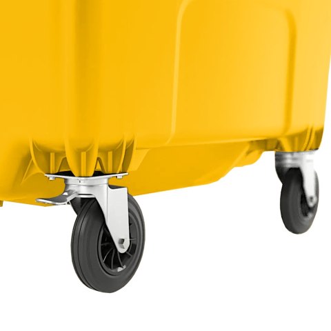 Kontener pojemnik na odpady śmieci komunalne PZH EN 840-2 DIN 1100L - żółty Kontener pojemnik na odpady śmieci komunalne PZH EN 840-2 DIN 1100L - żółty