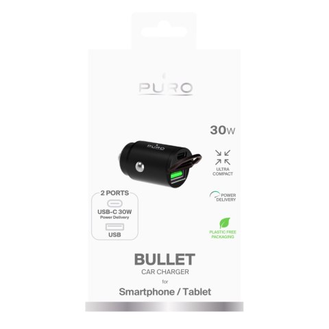 Ładowarka samochodowa USB-C USB-A PD - czarna Ładowarka samochodowa USB-C USB-A PD - czarna