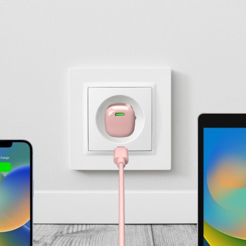 Ładowarka sieciowa USB-C GaN 20W - różowa Ładowarka sieciowa USB-C GaN 20W - różowa