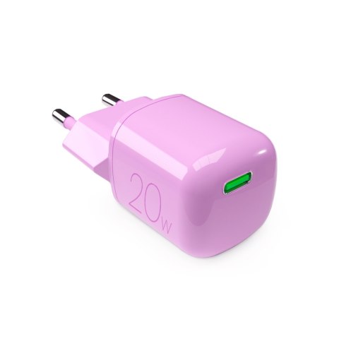 Ładowarka sieciowa USB-C GaN 20W - różowa Ładowarka sieciowa USB-C GaN 20W - różowa