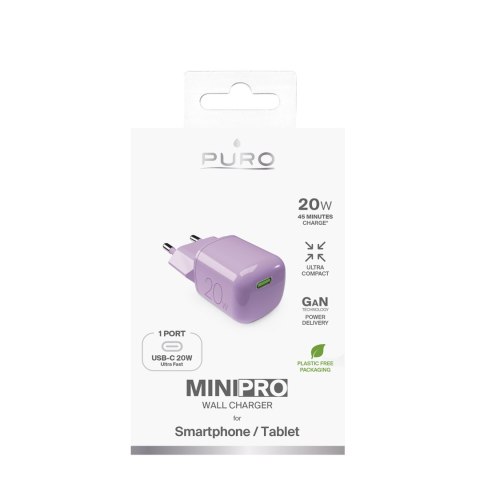 Ładowarka sieciowa USB-C GaN 20W - różowa Ładowarka sieciowa USB-C GaN 20W - różowa