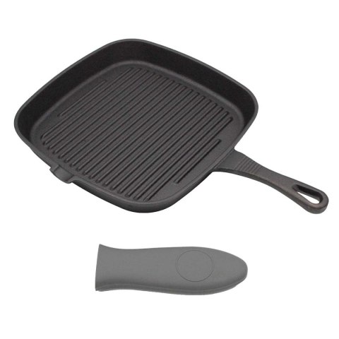 PATELNIA GRILLOWA ŻELIWNA 24cm Z SILIKONOWĄ NAKŁADKĄ 2668 PATELNIA GRILLOWA ŻELIWNA 24cm Z SILIKONOWĄ NAKŁADKĄ 2668