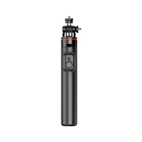 Selfie stick teleskopowy z pilotem + 2x lampka LED stojak tripod na telefon 1.3m - czarny Selfie stick teleskopowy z pilotem + 2x lampka LED stojak tripod na telefon 1.3m - czarny