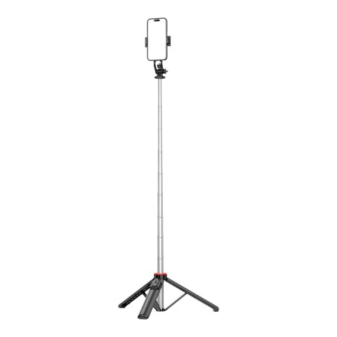 Selfie stick teleskopowy z pilotem stojak tripod na telefon 1.3m - czarny Selfie stick teleskopowy z pilotem stojak tripod na telefon 1.3m - czarny