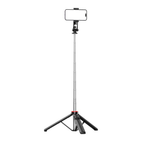 Selfie stick teleskopowy z pilotem stojak tripod na telefon 1.3m - czarny Selfie stick teleskopowy z pilotem stojak tripod na telefon 1.3m - czarny