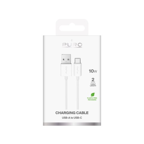 Kabel przewód USB-A - USB-C 10W TPE 2m - biały Kabel przewód USB-A - USB-C 10W TPE 2m - biały