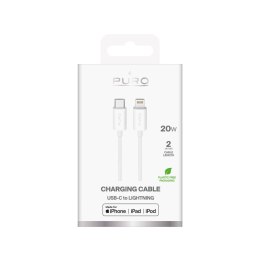 Kabel przewód USB-C - iPhone Lightning TPE 20W 2m - biały