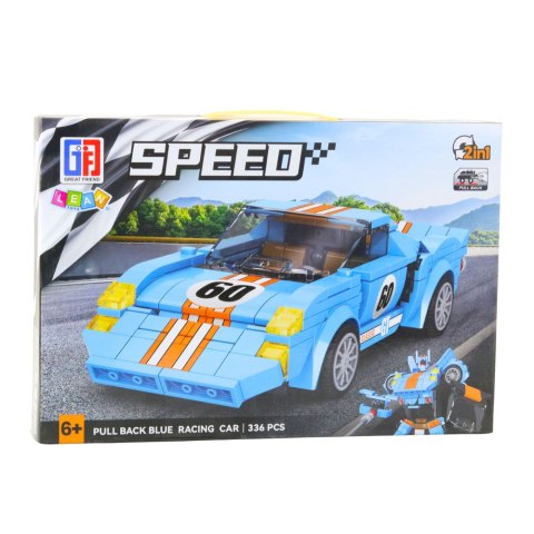 Klocki Konstrukcyjne Auto Robot 2w1 Pomarańczowo-Niebieski Napęd 336 el. Klocki Konstrukcyjne Auto Robot 2w1 Pomarańczowo-Niebieski Napęd 336 el.