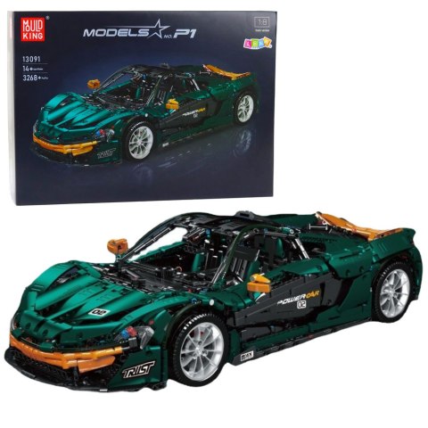 Klocki Konstrukcyjne Samochód Sportowy Zielony 1:8 P1 3268el Klocki Konstrukcyjne Samochód Sportowy Zielony 1:8 P1 3268el