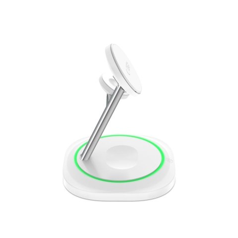 Ładowarka indukcyjna 3w1 do smartfona smartwatcha słuchawek Magnetic MagSafe - biała Ładowarka indukcyjna 3w1 do smartfona smartwatcha słuchawek Magnetic MagSafe - biała