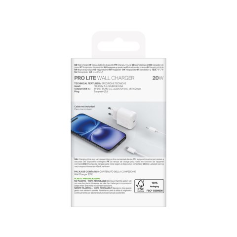 Ładowarka sieciowa USB-C PROLITE 20W - biała Ładowarka sieciowa USB-C PROLITE 20W - biała