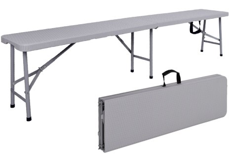 Ławka cateringowa składana w walizkę 180 cm RATTAN szara Ławka cateringowa składana w walizkę 180 cm RATTAN szara
