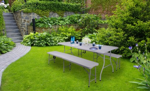 Ławka cateringowa składana w walizkę 180 cm RATTAN szara Ławka cateringowa składana w walizkę 180 cm RATTAN szara