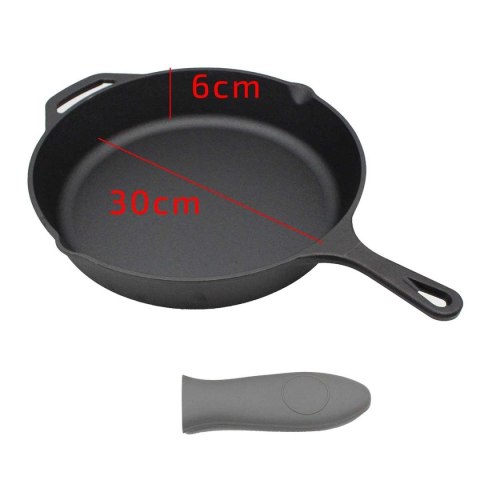PATELNIA ŻELIWNA 30cm Z SILIKONOWĄ NAKŁADKĄ 2667 PATELNIA ŻELIWNA 30cm Z SILIKONOWĄ NAKŁADKĄ 2667