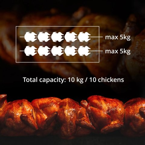 Rożen gazowy opiekacz do 10 kurczaków 2 szpikulce propan-butan 10 kW Rożen gazowy opiekacz do 10 kurczaków 2 szpikulce propan-butan 10 kW