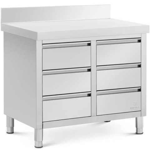Szafka gastronomiczna przyścienna z rantem 6 szuflad STAL 100 x 60 cm Szafka gastronomiczna przyścienna z rantem 6 szuflad STAL 100 x 60 cm