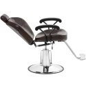 Fotel fryzjerski barberski z zagłówkiem i podnóżkiem Physa ILFORD - brązowy