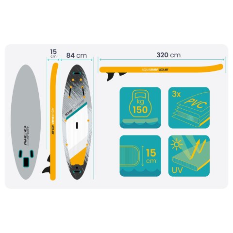 Deska SUP Reefbreak 320 x 84 x 15 cm Neo-Sport 170205 Deska SUP Reefbreak 320 x 84 x 15 cm Neo-Sport 170205